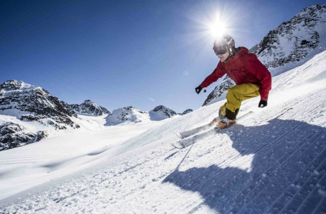 Skifahrer Pitztal Gletscher Ferienwohnung